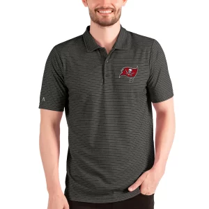 Tampa Bay Buccaneers Antigua Esteem Polo – Heathered Black/Silver