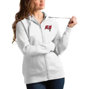 Tampa Bay Buccaneers Antigua Women’s Victory Full-Zip Hoodie – White