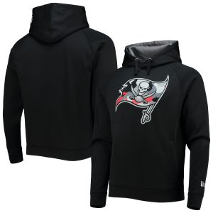 Men’s Tampa Bay Buccaneers New Era Black Training Collection Raglan Pullover Hoodie