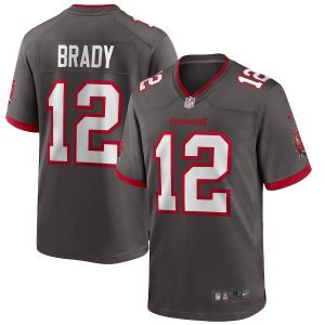 Men’s Tampa Bay Buccaneers Tom Brady Nike Pewter Alternate Game Jersey