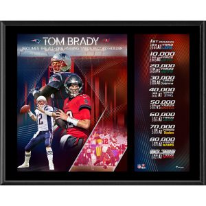 Tampa Bay Buccaneers Tom Brady 12″ x 15″ NFL All-Time Passing Yards Record Sublimated Plaque