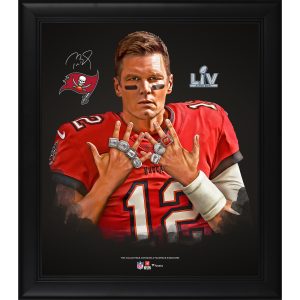 Tampa Bay Buccaneers Tom Brady Framed 15″ x 17″ Seven Rings Collage