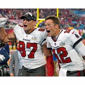 Unsigned Tampa Bay Buccaneers Rob Gronkowski and Tom Brady Super Bowl