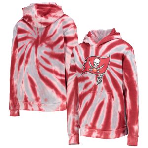 Youth Tampa Bay Buccaneers Red Team Tie-Dye Pullover Hoodie