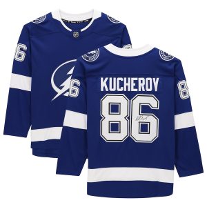 Autographed Tampa Bay Lightning Nikita Kucherov Blue Fanatics Breakaway Jersey