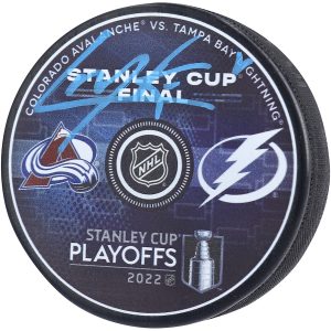 Cale Makar Tampa Bay Lightning 2022 Stanley Cup Final Matchup Autographed Hockey Puck