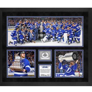 Tampa Bay Lightning 2021 Stanley Cup Champions Framed Collage with Game-Used Ice – Limited Edition