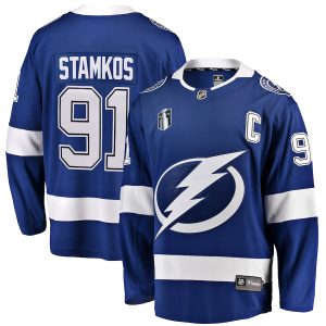 Steven Stamkos Tampa Bay Lightning Blue Home 2022 Stanley Cup Final Breakaway Player Jersey