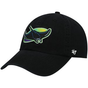 Tampa Bay Rays ’47 2000 Logo Cooperstown Collection Clean Up Adjustable Hat – Black