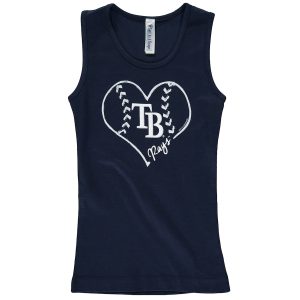 Tampa Bay Rays Soft as a Grape Youth Cotton Tank Top – Navy